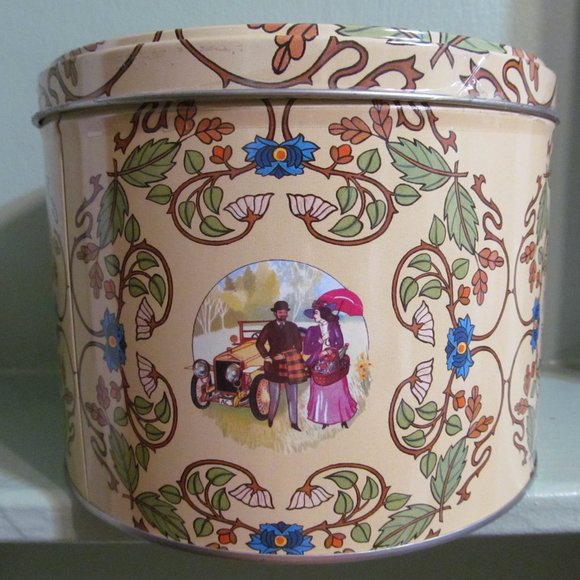 Nyåkers Pepparkakor Swedish Cookie Tin Tan Green Blue Floral - Picture 8 of 15